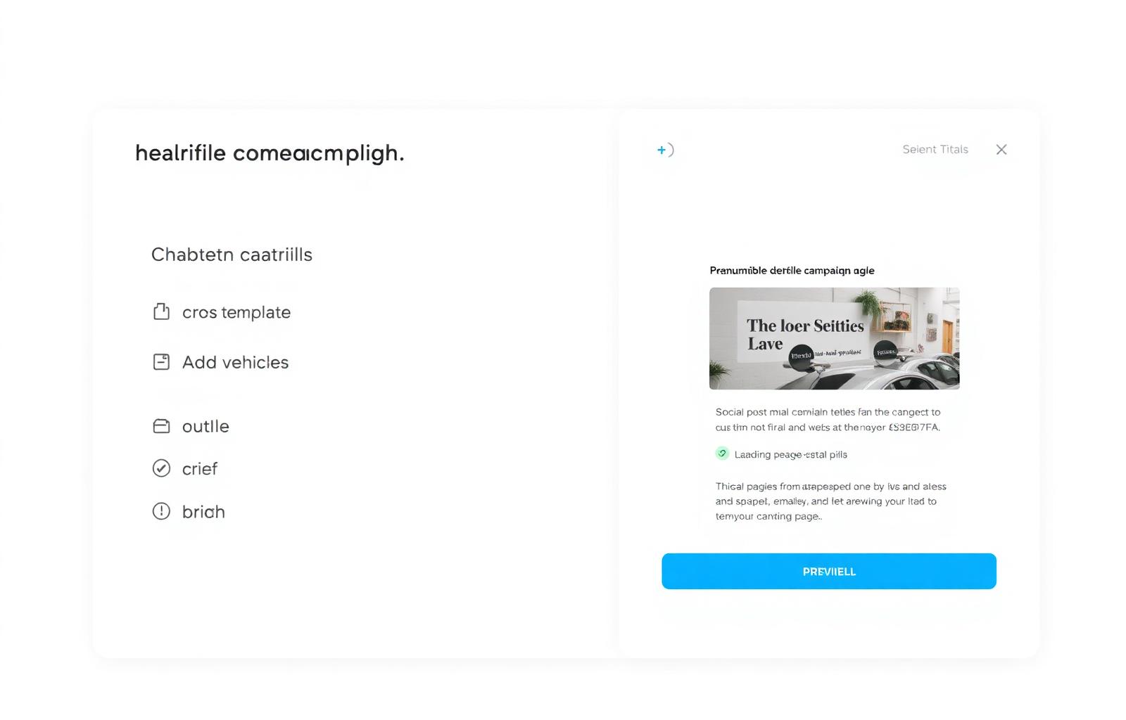 Agency workspace building a dealership campaign pack across social, email, and landing channels